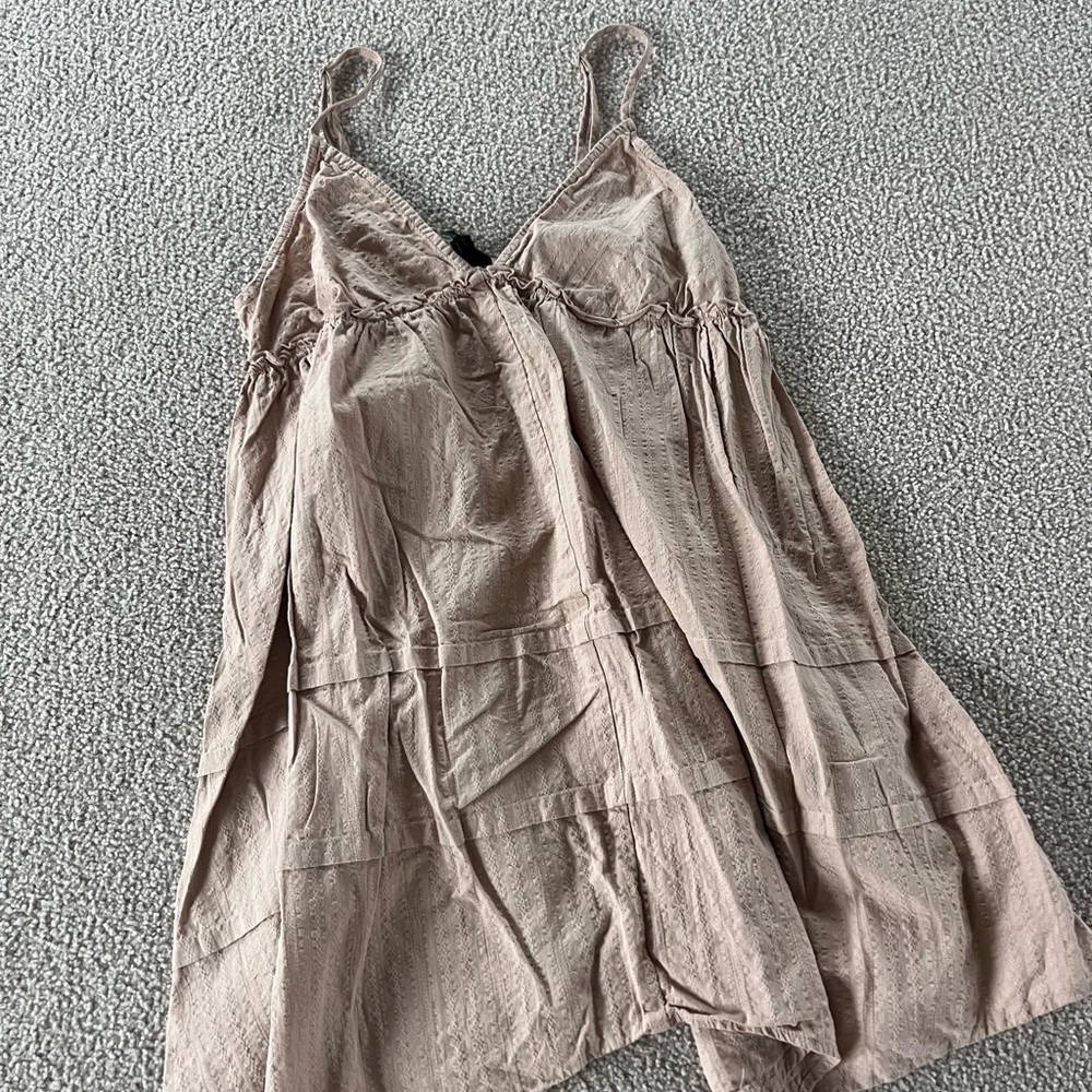 Beige Spaghetti Strap Dress